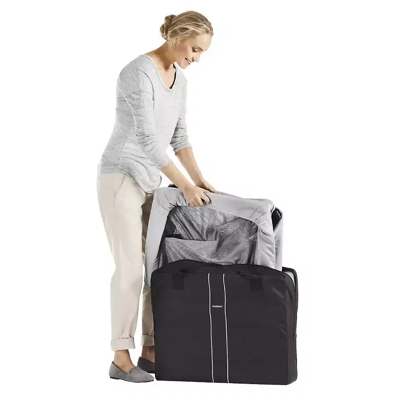 Portable Travel Crib with Carrying Bag - Light Silver