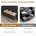 6-Drawer Rattan Dresser with Charging Station, Storage Chest for Bedroom, Living Room, Hallway and Bedside
