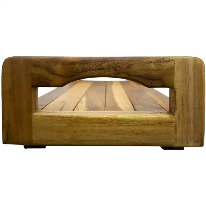 29-Inch Natural Teak Bath Tray and Seat with Handles