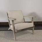 Handcrafted Mango Wood Accent Chair with Cushioned Seat and Angled Legs