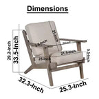 Handcrafted Mango Wood Accent Chair with Cushioned Seat and Angled Legs
