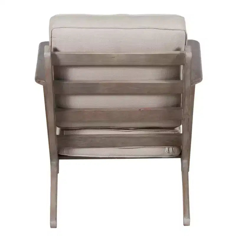 Handcrafted Mango Wood Accent Chair with Cushioned Seat and Angled Legs