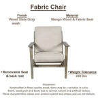 Handcrafted Mango Wood Accent Chair with Cushioned Seat and Angled Legs