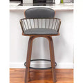 26-Inch Faux Leather Swivel Counter Height Bar Chair