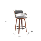 26-Inch Faux Leather Swivel Counter Height Bar Chair