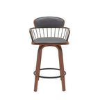 26-Inch Faux Leather Swivel Counter Height Bar Chair