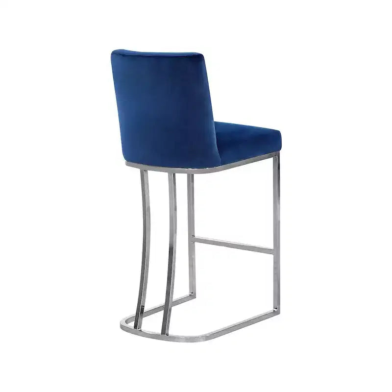Navy Velvet Counter Stool