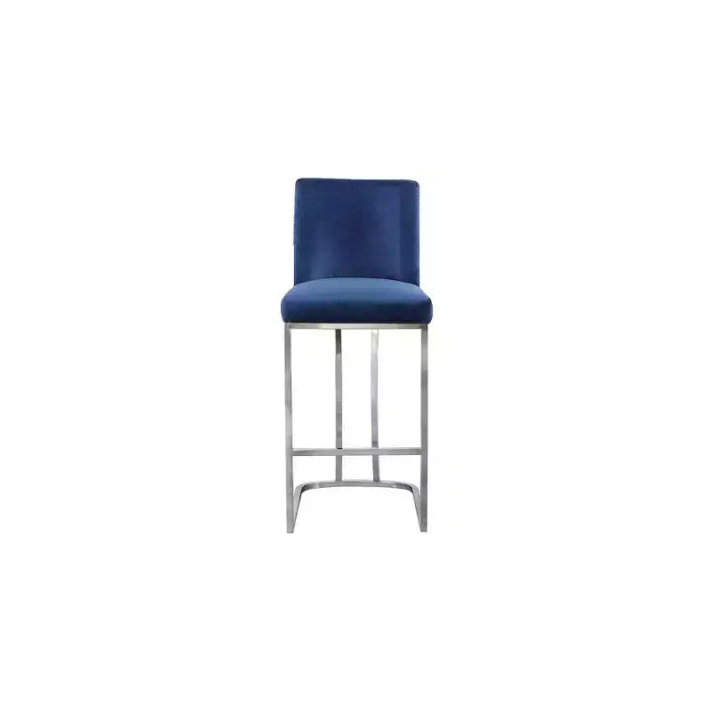 Navy Velvet Counter Stool