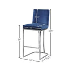 Navy Velvet Counter Stool