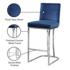 Navy Velvet Counter Stool