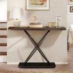 47.4" Farmhouse Console Table with Black Metal Frame – Narrow Entryway Sofa Table