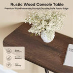 47.4" Farmhouse Console Table with Black Metal Frame – Narrow Entryway Sofa Table