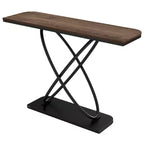 47.4" Farmhouse Console Table with Black Metal Frame – Narrow Entryway Sofa Table