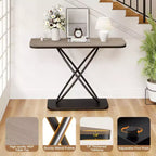 47.4" Farmhouse Console Table with Black Metal Frame – Narrow Entryway Sofa Table