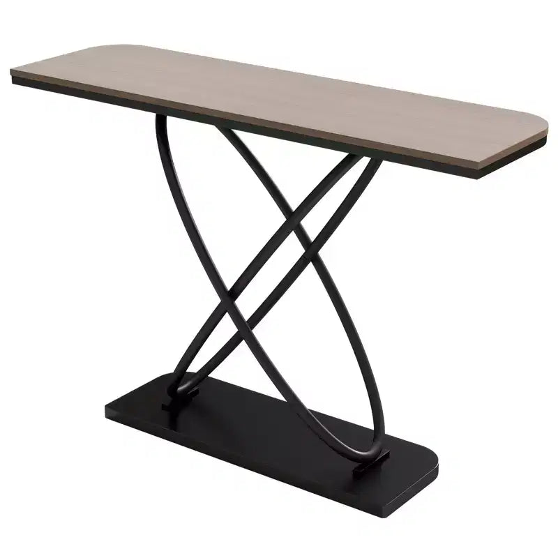 47.4" Farmhouse Console Table with Black Metal Frame – Narrow Entryway Sofa Table