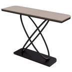47.4" Farmhouse Console Table with Black Metal Frame – Narrow Entryway Sofa Table