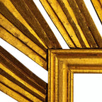 Sunburst Rectangular Wall Mirror, Gold