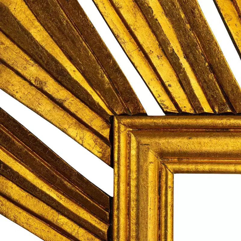Sunburst Rectangular Wall Mirror, Gold