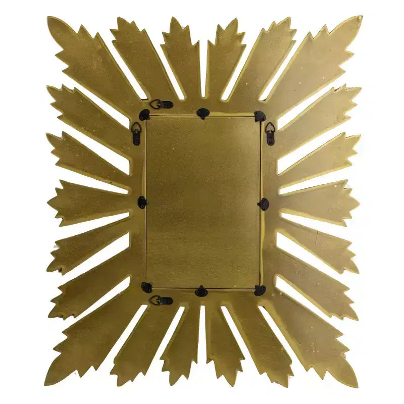 Sunburst Rectangular Wall Mirror, Gold