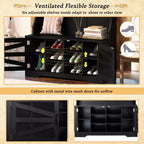 43.3" Entryway Bench with Coat Rack, Hall Tree with 7 Hooks and Adjustable Shelves