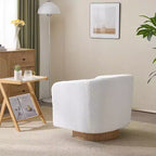 Swivel Barrel Accent Chair with Pillow Seat and Back