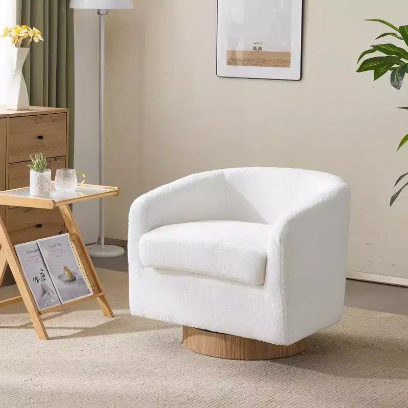 Swivel Barrel Accent Chair with Pillow Seat and Back