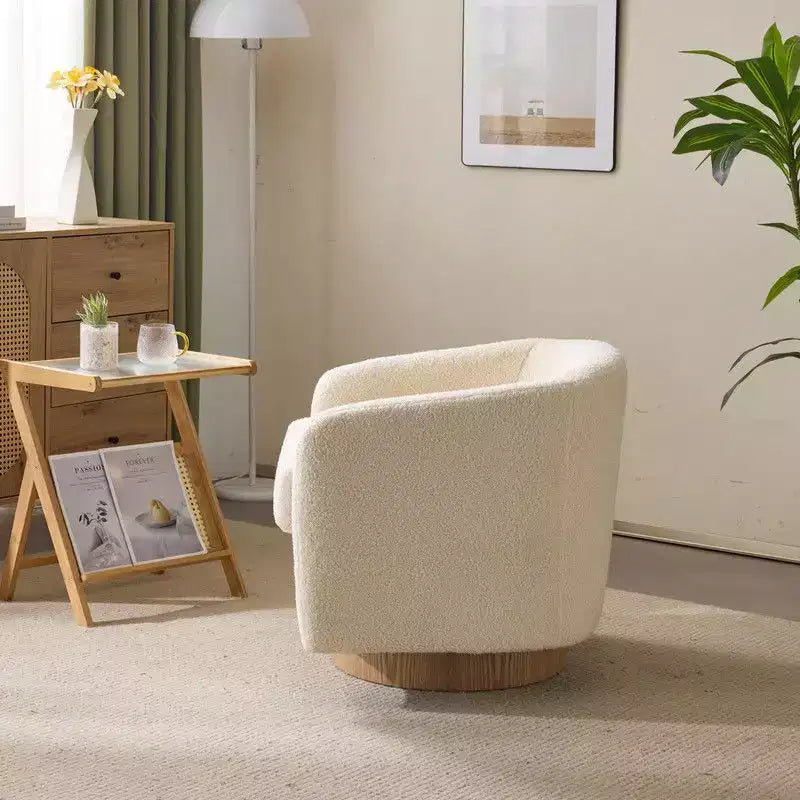 Swivel Barrel Accent Chair with Pillow Seat and Back