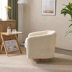 Swivel Barrel Accent Chair with Pillow Seat and Back