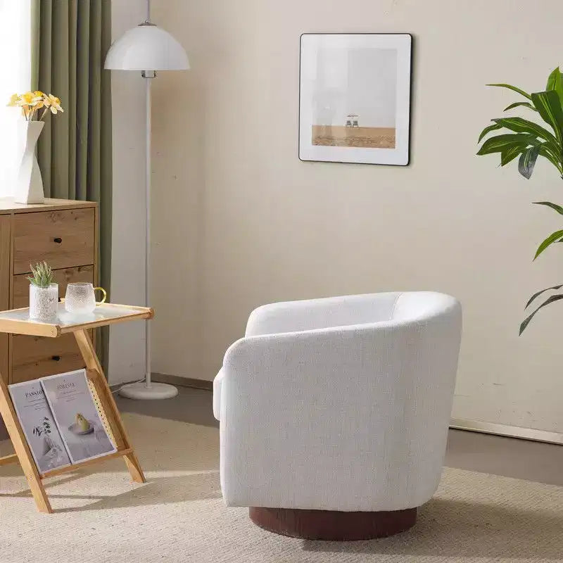 Swivel Barrel Accent Chair with Pillow Seat and Back