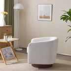 Swivel Barrel Accent Chair with Pillow Seat and Back