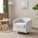 Swivel Barrel Accent Chair with Pillow Seat and Back