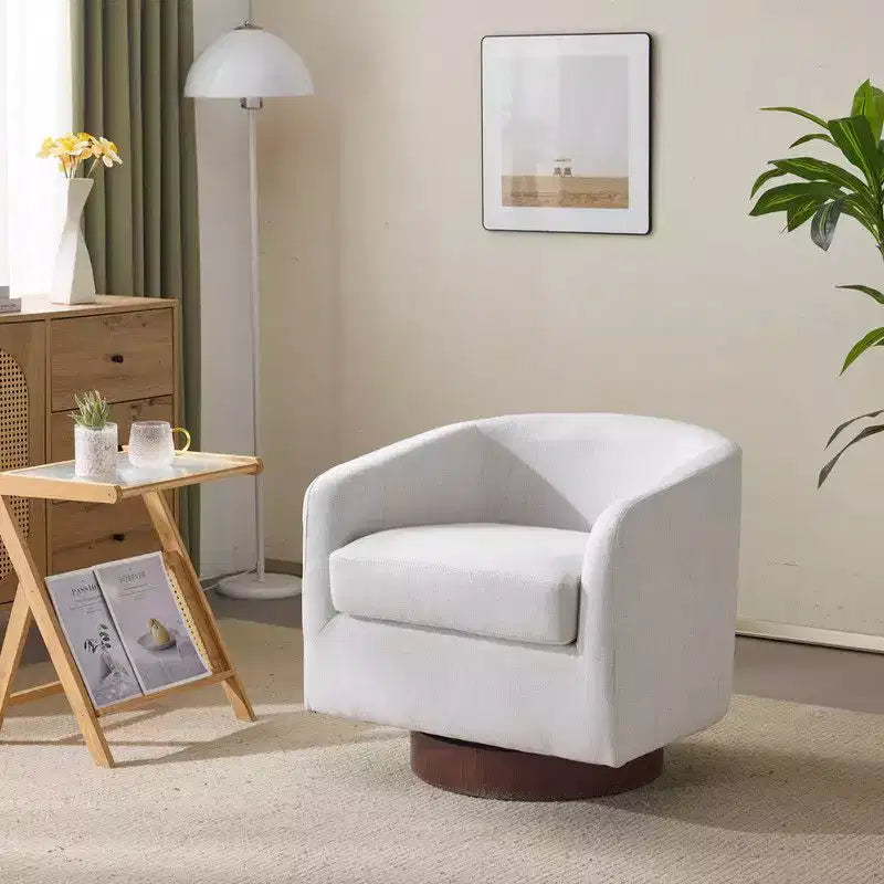 Swivel Barrel Accent Chair with Pillow Seat and Back