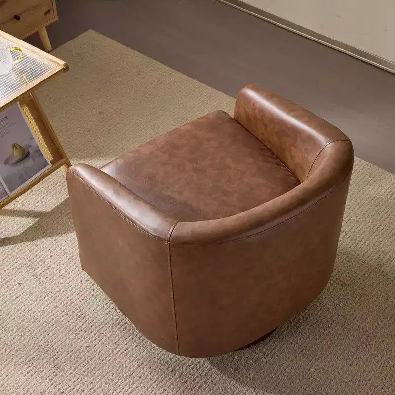 Swivel Barrel Accent Chair with Pillow Seat and Back