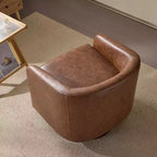 Swivel Barrel Accent Chair with Pillow Seat and Back
