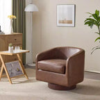 Swivel Barrel Accent Chair with Pillow Seat and Back