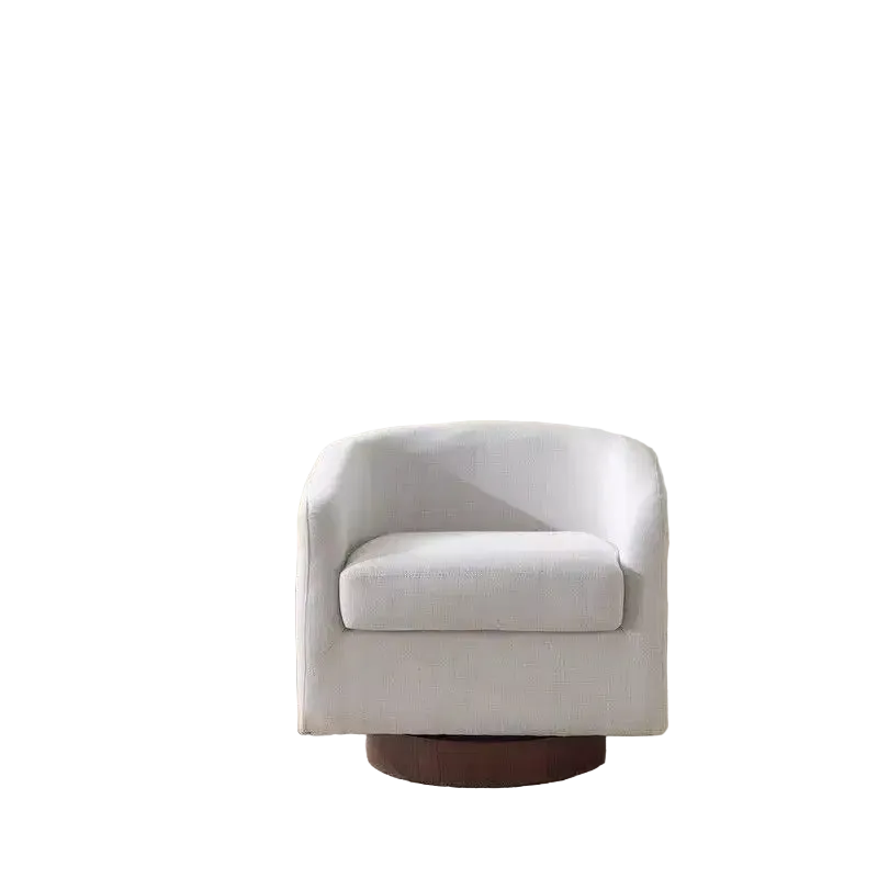 Swivel Barrel Accent Chair with Pillow Seat and Back