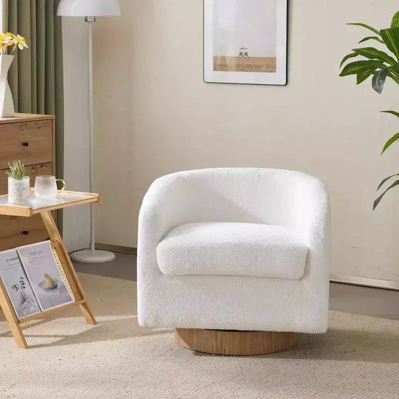 Swivel Barrel Accent Chair with Pillow Seat and Back