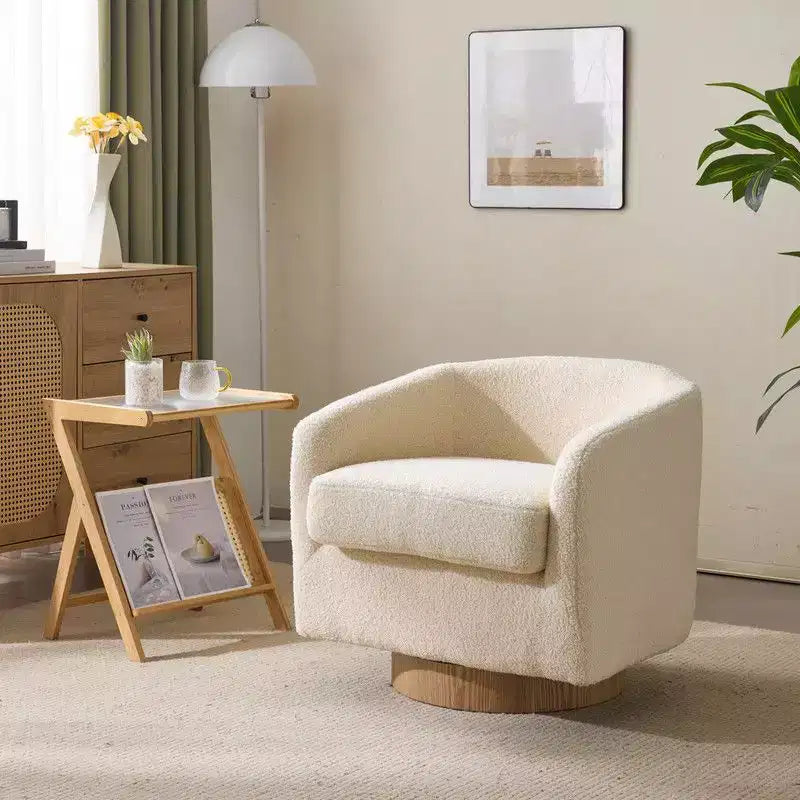 Swivel Barrel Accent Chair with Pillow Seat and Back