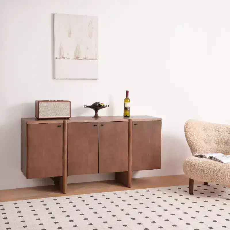 Modern Wood Storage Sideboard with Adjustable Shelves