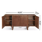Modern Wood Storage Sideboard with Adjustable Shelves