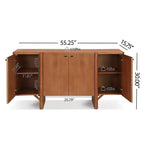 Modern Wood Storage Sideboard with Adjustable Shelves