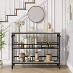 Narrow Console Table with Storage Rack