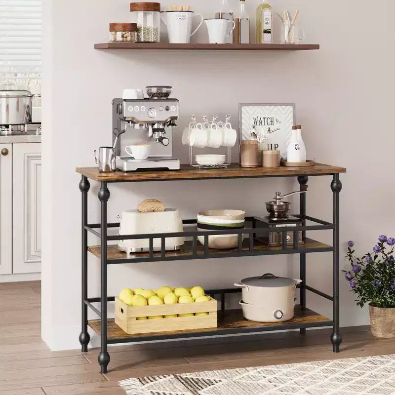 Narrow Console Table with Storage Rack