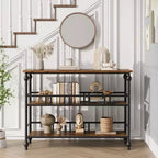 Narrow Console Table with Storage Rack