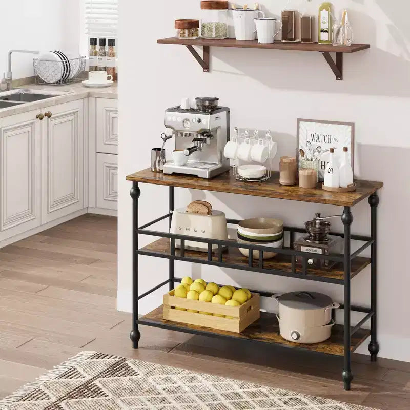 Narrow Console Table with Storage Rack