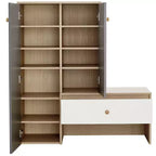 Multi-functional Shoe Storage Bench with Cabinet and Rack