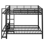 Full Size Metal Bunk Bed with LED Light Strips, Open Storage Shelves and Hooks