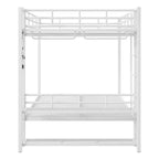 Full Size Metal Bunk Bed with LED Light Strips, Open Storage Shelves and Hooks