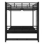 Full Size Metal Bunk Bed with LED Light Strips, Open Storage Shelves and Hooks