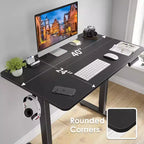 40 x 24 Electric Height Adjustable Standing Desk, Black Desktop with Splice Board